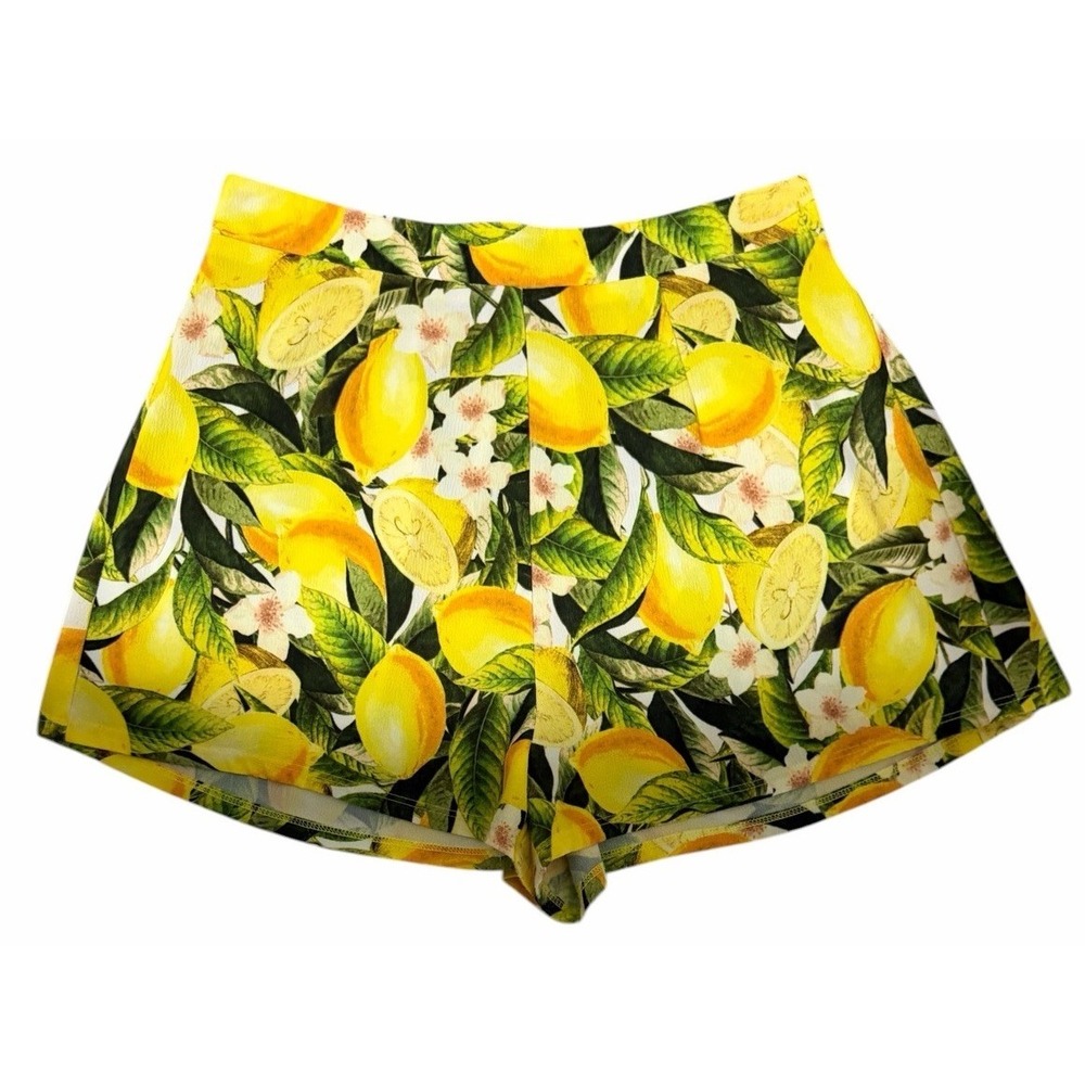 Revolve x Show Me‎ Your Mumu Shorts Lemon Citrus Print Shorts Women's Size Small